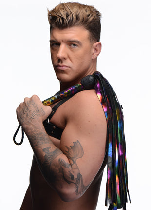 Rainbow Leather Flogger
