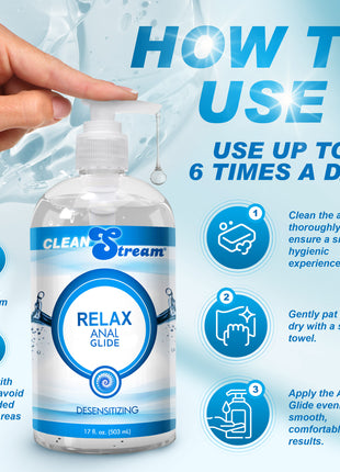 Clean Stream Relax Desensitizing Anal Lube 17 Oz