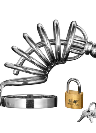 Asylum 6 Ring Locking Chastity Cage