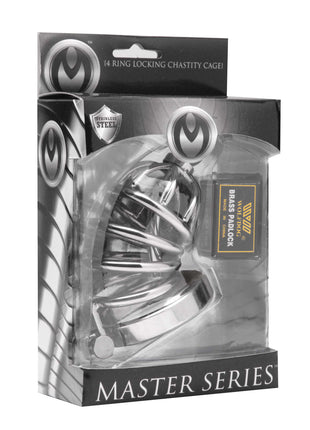 Asylum 4 Ring Locking Chastity Cage