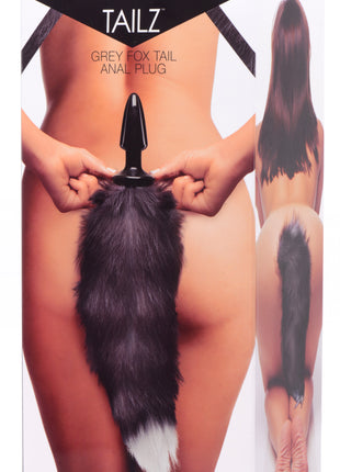 Grey Fox Tail Anal Plug