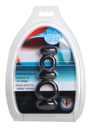 Dual Stretch To Fit Cock And Ball Ring