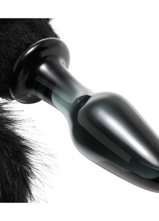 Midnight Fox Tail Glass Anal Plug