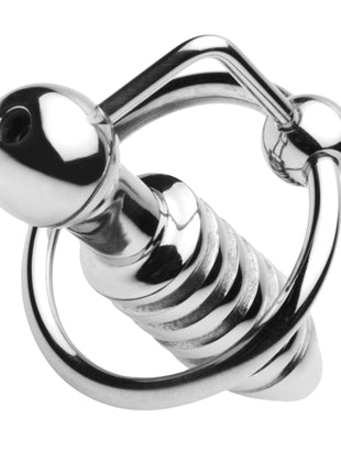 Xl Ribbed Urethral Sound With Hollow Core