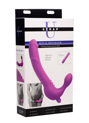 Royal Revolver Vibrating Strapless Silicone Strap On Dildo