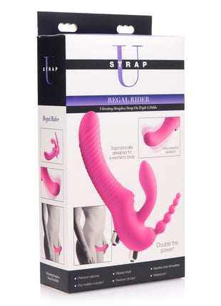 Regal Rider Vibrating Silicone Strapless Strap On Triple G Dildo