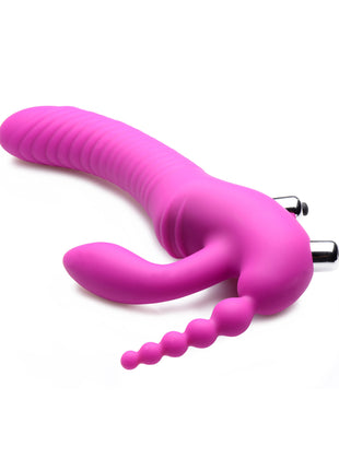 Regal Rider Vibrating Silicone Strapless Strap On Triple G Dildo