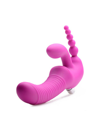 Regal Rider Vibrating Silicone Strapless Strap On Triple G Dildo