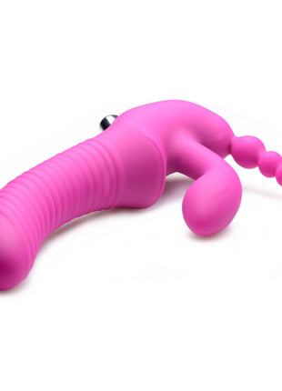 Regal Rider Vibrating Silicone Strapless Strap On Triple G Dildo
