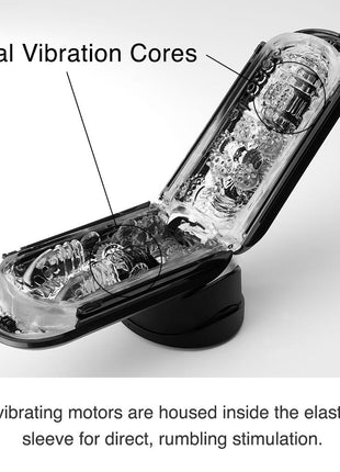 Flip 0-zero Electronic Vibration Stroker- Black