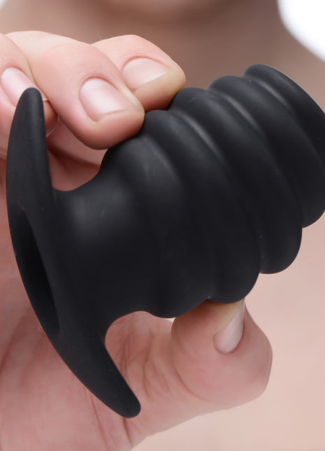 Hive Ass Tunnel Silicone Ribbed Hollow Anal Plug - Medium