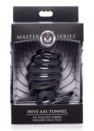 Hive Ass Tunnel Silicone Ribbed Hollow Anal Plug - Medium