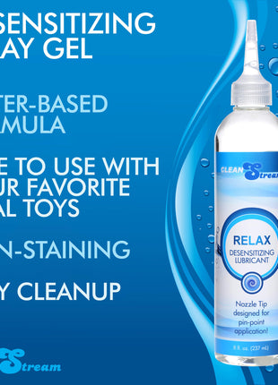 Relax Desensitizing Lubricant With Nozzle Tip - 8 Oz.