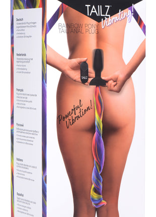 Remote Control Vibrating Rainbow Pony Tail Anal Plug