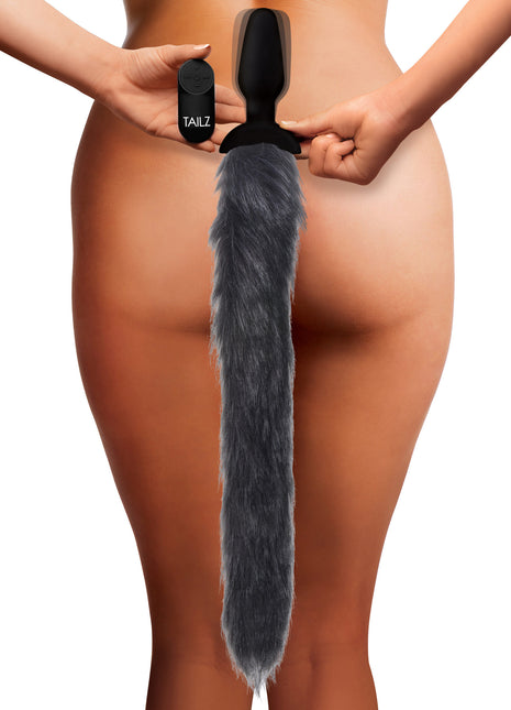 Remote Control Vibrating Fox Tail Anal Plug
