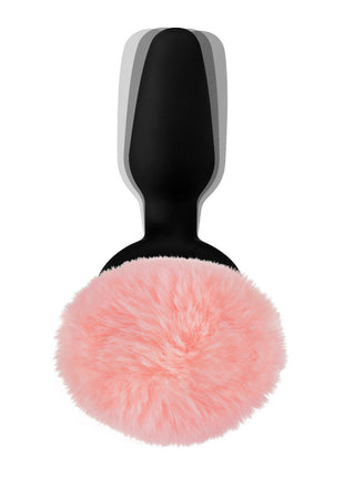 Remote Control Vibrating Pink Bunny Tail Anal Plug