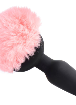 Remote Control Vibrating Pink Bunny Tail Anal Plug