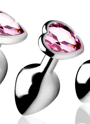 Pink Heart Anal Plug Set