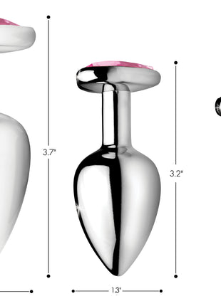 Pink Heart Anal Plug Set