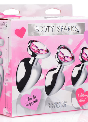 Pink Heart Anal Plug Set