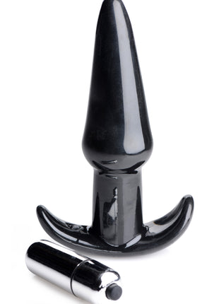 Smooth Vibrating Anal Plug - Black