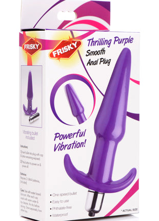 Smooth Vibrating Anal Plug - Purple