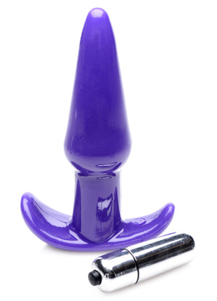 Smooth Vibrating Anal Plug - Purple