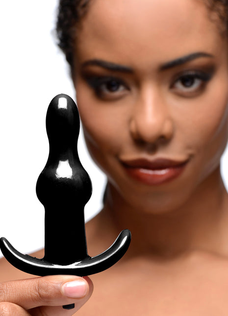 Bumpy Vibrating Anal Plug - Black