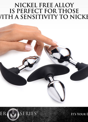 Dark Invader Metal And Silicone Anal Plug - Medium