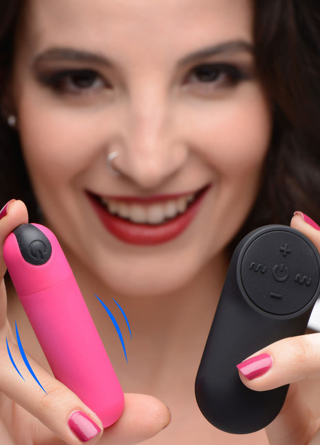 Vibrating Bullet With Remote Control - Pink