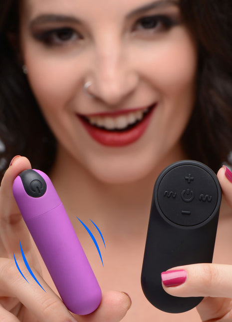 Vibrating Bullet With Remote Control - Purple