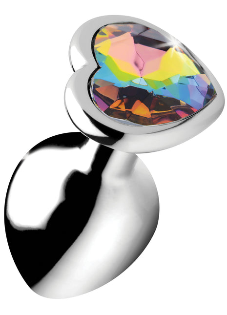 Rainbow Prism Heart Anal Plug - Medium
