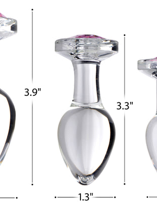 Pink Gem Glass Anal Plug - Medium