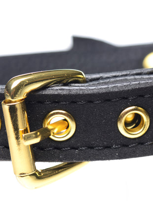 Golden Kitty Cat Bell Collar - Black/gold