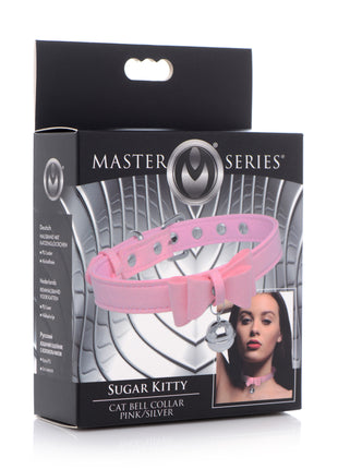 Sugar Kitty Cat Bell Collar - Pink/silver
