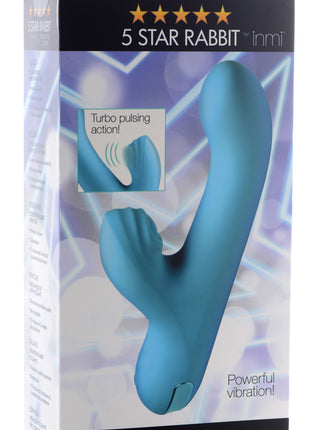 5 Star 13x Silicone Pulsing And Vibrating Rabbit - Teal