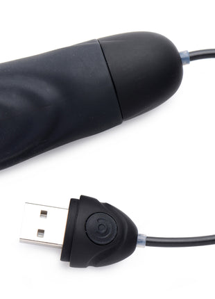 7x Pulsing Rechargeable Silicone Vibrator - Black