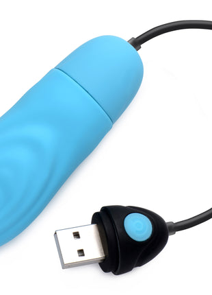 7x Pulsing Rechargeable Silicone Vibrator - Blue