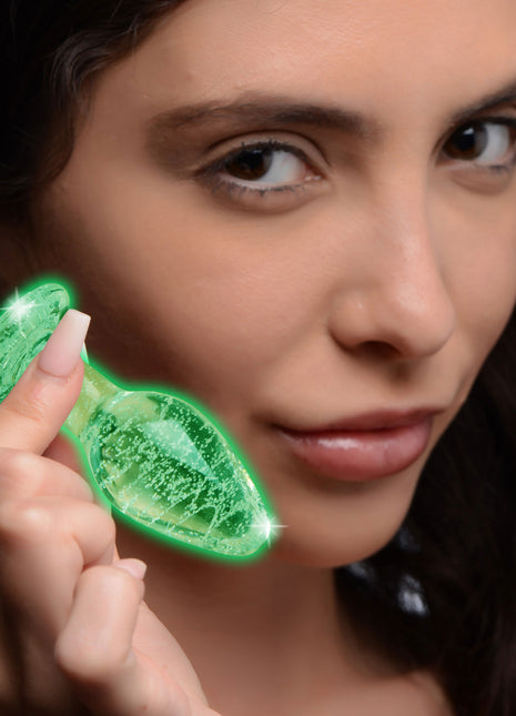 Glow-in-the-dark Glass Anal Plug - Small