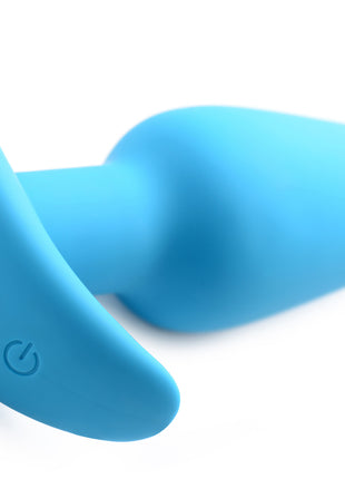 Remote Control 21x Vibrating Silicone Butt Plug - Blue