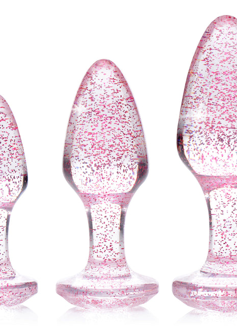Glitter Gem Anal Plug Set - Pink