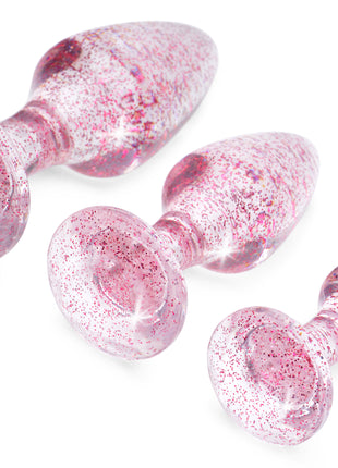 Glitter Gem Anal Plug Set - Pink