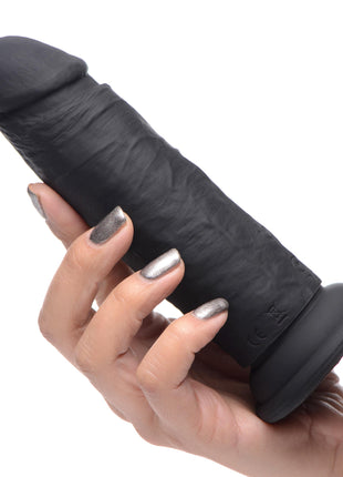 Power Player 28x Vibrating Silicone Dildo With Remote - Black