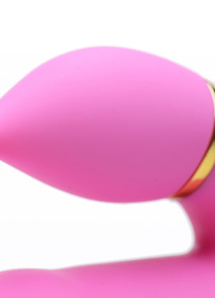 10x Versa-thrust Vibrating And Thrusting Silicone Rabbit With 3 Attachments
