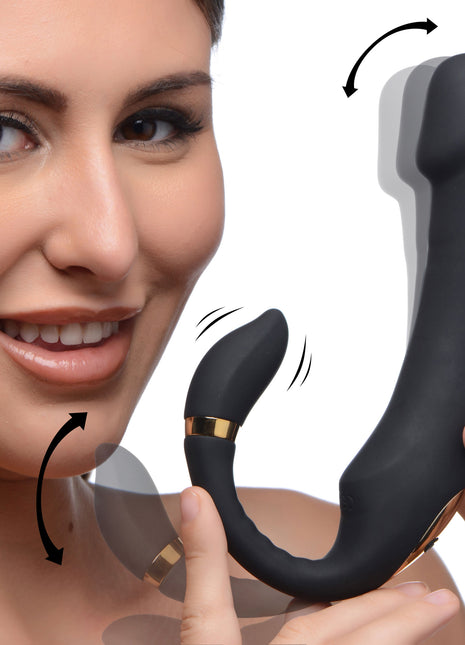 10x Pleasure Pose Come Hither Silicone Vibrator With Poseable Clit Stimulator
