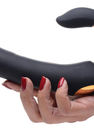 10x Pleasure Pose Come Hither Silicone Vibrator With Poseable Clit Stimulator