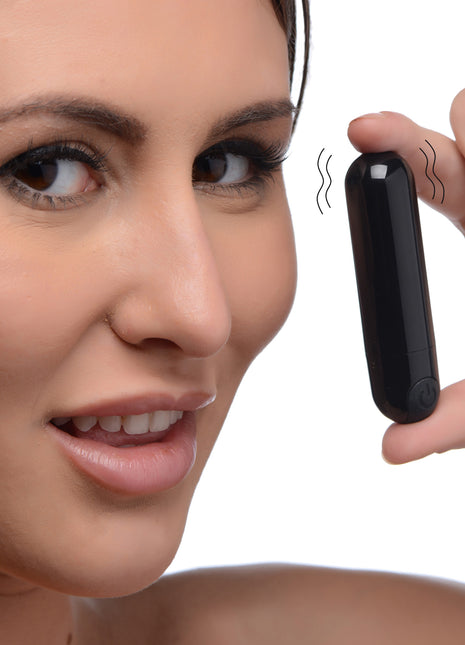 10x Rechargeable Vibrating Metallic Bullet - Black