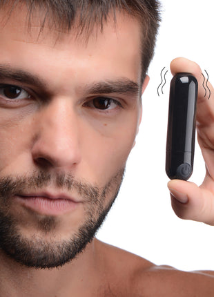 10x Rechargeable Vibrating Metallic Bullet - Black