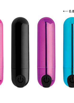10x Rechargeable Vibrating Metallic Bullet - Blue