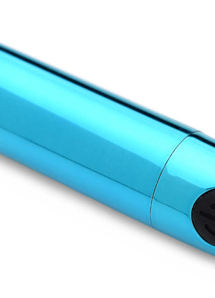 10x Rechargeable Vibrating Metallic Bullet - Blue